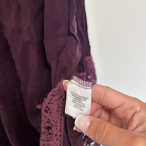 Johnny Was Purple Lace Tunic Dress Sz S - Picture 7 of 9